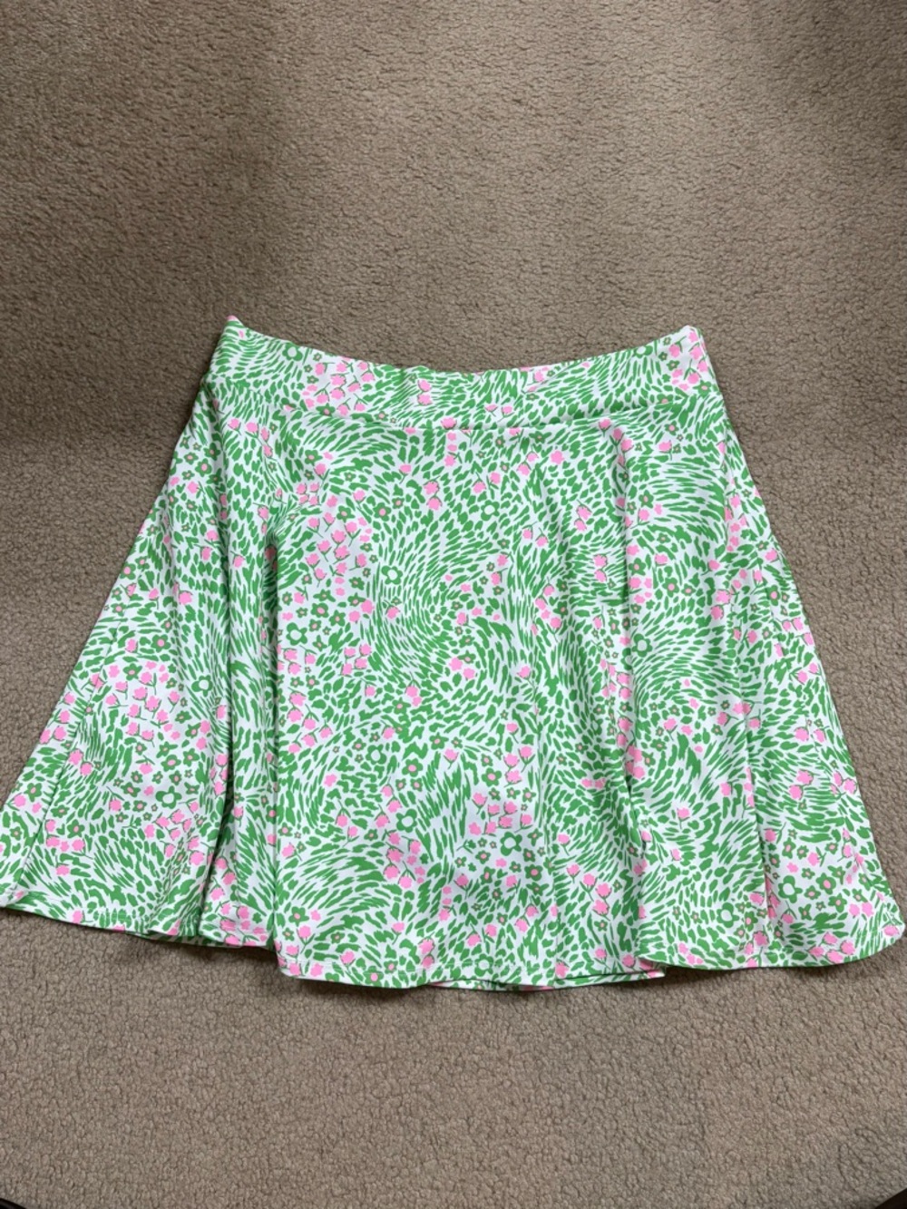 Fabletics Green and Pink Floral Mini Skirt